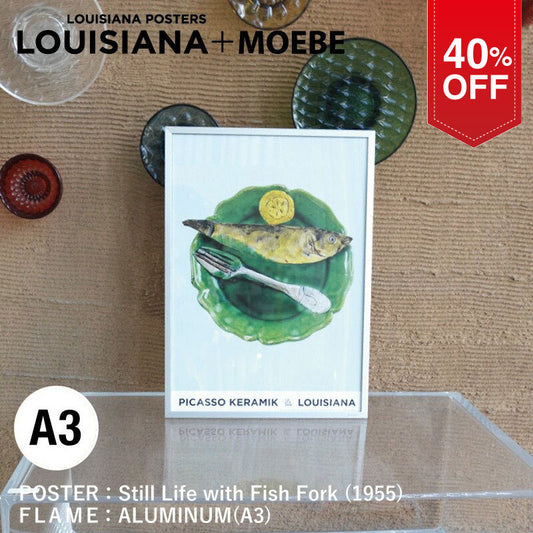 LOUISIANA Still-life with Fish Fork and Slice of Lemon / MOEBE ピカソ ポスター フレーム セットA3