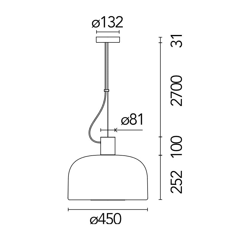 FLOS （フロス）ペンダントライト Bellhop Glass S2 ベルホップ グラス S2 サスペンション E. Barber & J. Osgerby FLOS正規品【取り寄せ商品】