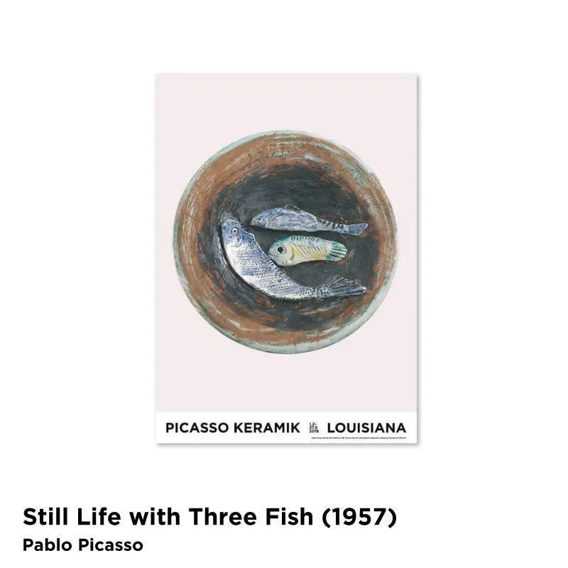 LOUISIANA Still-life with three fish / MOEBE ピカソ ポスター フレーム セットA3
