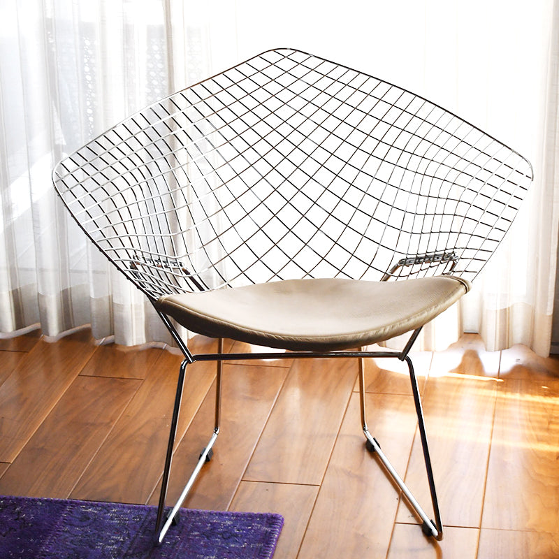 ＜イタリアオーダー＞ Harry Bertoia / ハリー・ベルトイア Diamond Chair ダイヤモンドチェア (座面：革Bグレード)