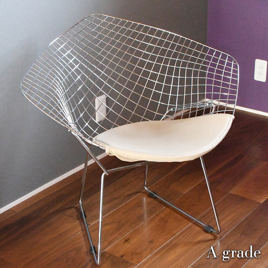 ＜イタリアオーダー＞ Harry Bertoia / ハリー・ベルトイア Diamond Chair ダイヤモンドチェア (座面：革Aグレード)