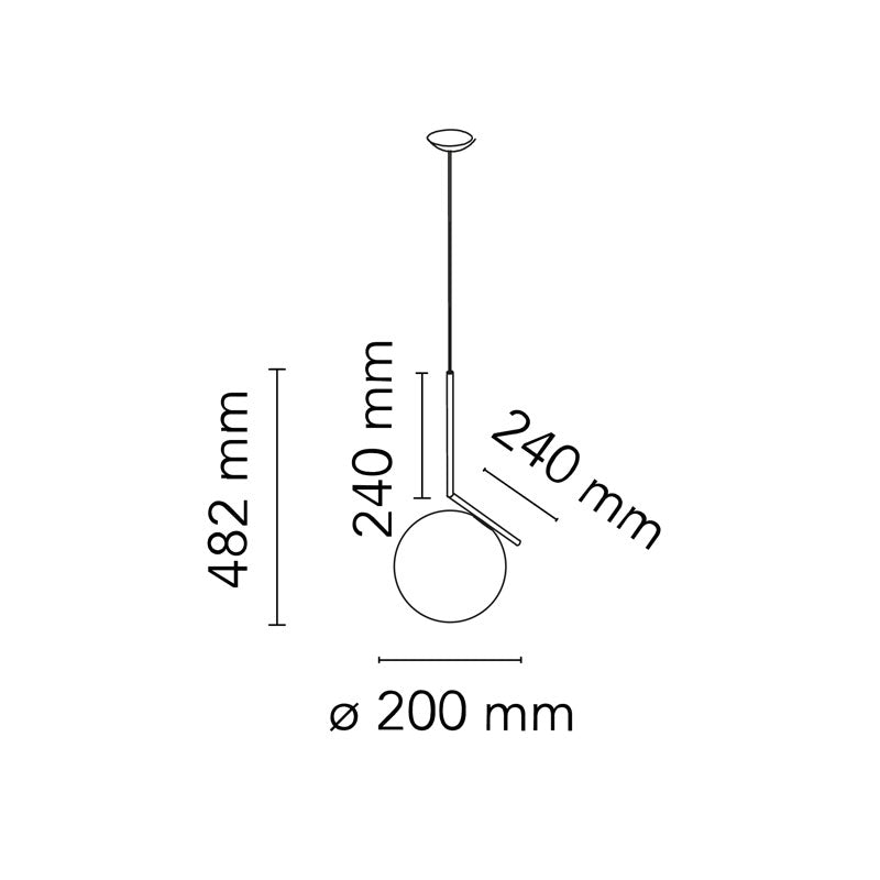 FLOS フロス IC Lights S1 Φ20cm Black（引掛シーリング仕様 全長1000mm）